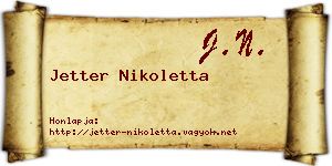 Jetter Nikoletta névjegykártya